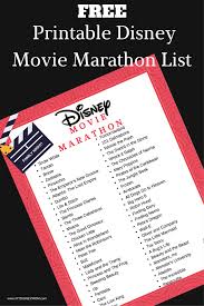 For all those people that love spending all day watching disney movies. Free Disney Movie Bucket List For Family Movie Night Plus Tips To Create The Ultimate F Disney Movie Marathon Disney Movie Night Disney Movie Marathon List