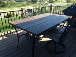 Pin By Shannon Hornaday Woods On Diy Outdoor Table Tops Diy Patio Table Wood Patio Table