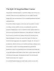 The myth of sisyphus and other essays. Camus The Myth Of Sisyphus Pdf The Myth Of Sisyphus By Albert Camus The Gods Had Condemned Sisyphus To Ceaselessly Rolling A Rock To The Top Of A Course Hero