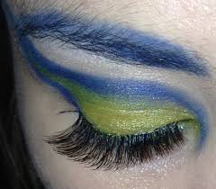 These colors represent the four cardinal directions. Eye Make Up Look Challenge Electric Blue Acid Yellow So Many Lovely Things