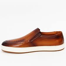 Shop Esteban Brown Italian Leather Slipon Loafers