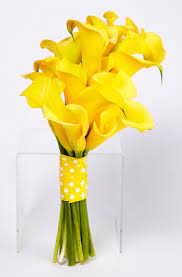 Get inspired with our roundup of dreamy bouquets! Yellow Cala Bridesmaids Bridal Bouquet 1 Florist