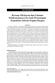 Pdf Konsep 1malaysia Dan Cabaran Pelaksanaannya Ke Arah Pemantapan Perpaduan Sebuah Negara Bangsa Mohd Aizat Hassan Academia Edu