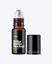 Download Amber Glass Roller Bottle Mockup Studio Mockups PSD Mockup Templates