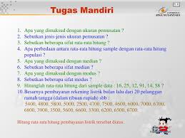 Ukuran Pemusatan Tugas Mandiri 01 J Ppt Download