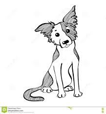 Black And White Collie Dog Clipart Vector Sketch Funny Border Collie Dog Sitting Stock Vector Illustration Of Closeup Collar 72799821 Sitting Dog Drawing Wolf Face Drawing Vector Sketch