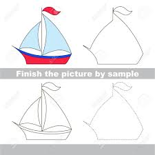 Arbeitsblatt Fur Kinder Zeichnen Beende Das Bild Und Zeichne Das Susse Boot Lizenzfrei Nutzbare Vektorgrafiken Clip Arts Illustrationen Image 55323407