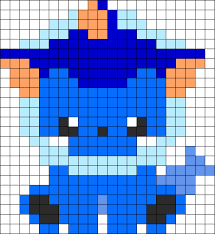 baby vaporeon kandi pattern perler beads pokemon cross stitch pixel art coloriage bulbasaur solution