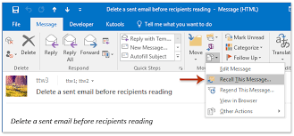 But you need to be quick and you need to hope some factors are on your side. How To Delete Recall A Sent Email Before Recipients Reading In Outlook