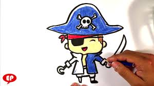This is a how to draw a pirate ship worksheet for beginner artist. How To Draw A Pirate Cute Easy Pictures To Draw Youtube