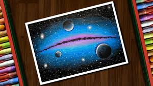 Galaxy Drawing For Beginners With Oil Pastels Step By Step Galaxy Drawings Oil Pastel Galaxy Painting