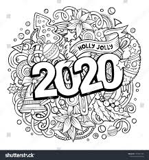 2020 Hand Drawn Doodles Illustration New Year Objects And Elements Poster Design Creative Cartoon H Doodle Illustration Doodle Art Designs Doodle Art Drawing