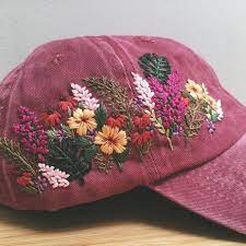 Riverbirchthreads On Instagram This Pretty Floral Cap Was Made As A Custom Order On It You Will Hat Embroidery Diy Embroidery Flower Embroidery Designs