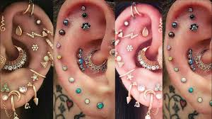 This is like the bangs of piercings. Most Beautiful Eye Catching Multiple Ear Piercing Ideas American Style Ear Piercing Ideas 2020 Youtube