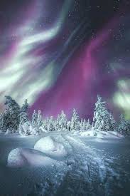 Northern Lights Finland Winter Landscape Beautiful Nature Northern Lights