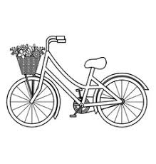 Basket of flowers drawing easy. Sketch Bicycle Flower Basket Vector Images 92