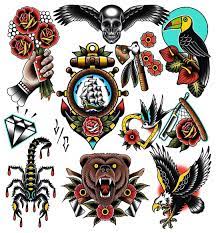 Traditional Tattoo Flash Sheet Traditional Tattoo Artwork Traditional Tattoo Flash Sheets Old School Tattoo Designs