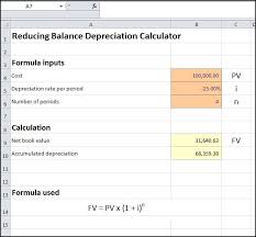 Reducing Balance Depreciation Calculator Double Entry