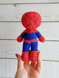 Spiderman Crochet Doll Amigurumi Spider Man Toy Inspired By Comics Heroes Birthday Gift Superhero Boys Room Decor For Babies Nursery Superhero Gifts Crochet Doll Superhero Boys Room