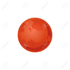 Mars Red Planet Of Solar System In Flat Style Isolated On White Background Vector Illustration Of Sphere S Solar System Planets White Background Art Painting
