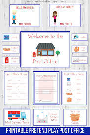 Pretend Post Office Instant Download Mailman Preschool Etsy Dramatic Play Kit Pretend Play Post Office Dramatic Play Preschool