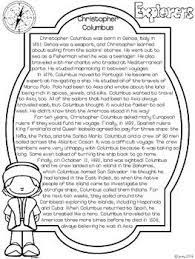 Christopher Columbus Passage And Organizer Sample Reading Comprehension Worksheets Kindergarten Worksheets Sight Words Letter Recognition Worksheets