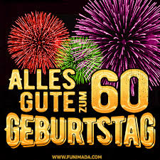 This energetic and positive gif is the best alternative to the greeting cards! Alles Gute Zum 60 Geburtstag Feuerwerk Kuchen Gif Herunterladen Auf Funimada Com