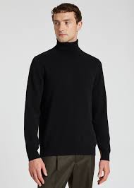 Black Cashmere Roll Neck Sweater Paul Smith Europe