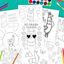 Find & download free graphic resources for rainy day. Llama Color In Activity Pages Color In Instantly Printable Llamas At Home