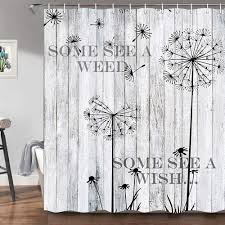 Limited time sale easy return. Buy Rustic Gray Wooden Barn Wall Shower Curtains For Bathroom Dandelion Wish Seeds Cabin Farmhouse Wood Board Decor Bath Curtains Art Dandelion Shower Curtain 69x70 Inches Gray Online In Turkey B07kx1jfll