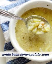 A Delicious And Comforting White Bean Potato Soup Made With Lemon And Dill This Is An Easy Meal To Make On A Cold Winter S Night Food Recipes Soup