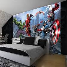 With The Marvel Avengers Comic Wallpaper You Can Create A Stunning Feature Wall Quick And Easily In 2020 Marvel Bedroom Marvel Room Avengers Room