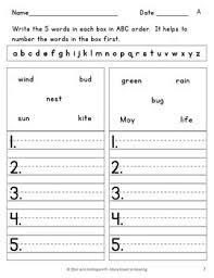 Spring Alphabetical Order Grades 1 2 As The Alphabetizing Skill Progresses In Difficulty On The Various Worksheets The Reading Abc Order Content Words Words