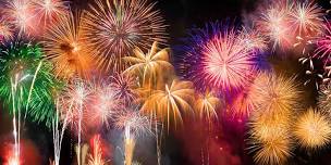 Fireworks at dark on July 3rd