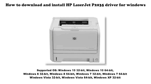 The hp laserjet p2035n is an efficient machine for use in small businesses and offices. How To Download And Install Hp Laserjet P2035 Driver Windows 10 8 1 8 7 Vista Xp Youtube
