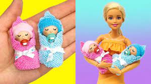 Diy Miniature Baby For Barbie Play Doh Barbie Baby Dolls Clothes Diy Barbie Diy Doll Diy Crafts