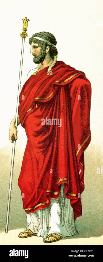 This 1882 illustration shows an ruler of an ancient Greek city-state in the  fifth and fourth century B.C Stock Photo - Alamy