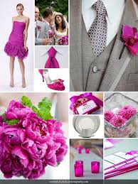 I'm getting married on october 29th and my colors are blue red, white and hot pink how do i mix the colours. Bride Chic Modern Magenta And Gray Magenta Wedding Fuschia Wedding Fuchsia Wedding