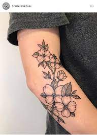 Dogwood Flowers Botanical Tattoo Floral Arm Tattoo Botanical Tattoo Dogwood Tattoo