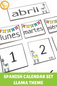 Spanish Calendar Bulletin Board Printable Set Llama Theme Spanish Classroom Posters Spanish Classroom Calendar Bulletin Boards