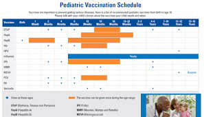 pediatric vaccination schedule when to vaccinate