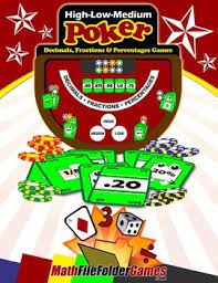 High Low Medium Poker Decimals Fractions And Percentages Games Fractions Fraction Games Decimals