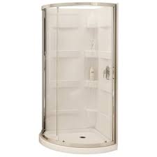 Maax 80 In H X 34 In W X 34 In L White Round 3 Piece Corner Shower Kit Corner Shower Kits Corner Shower Corner Shower Stalls