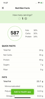 Viewing Recipe Nutritional Information Mealime Support Docs