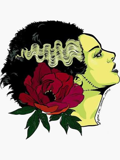 Bride of Frankenstein - PNG version" Sticker for Sale by Pippin-cripple |  Redbubble