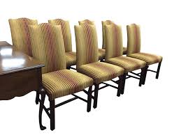 18th century chippendale style nice pierced backs traditional style neutral white damask upholstery contact us if interested in change of quantity or special order in different fabric dimensions: Henkel Harris Dining Chairs Pre Owned