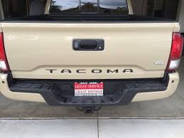 We purchased the truck new as a 2017 trd off road 4x4 at double cab long bed in quicksand with the premium, tech, and tow packages, trd skid & trd exhaust (both removed). 2016 2020 Toyota Tacoma Tailgate Letter Inserts Toyota Tacoma Tacoma Accessories Tacoma