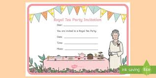 Tea time group, well known cafe brand in gcc. Royal Tea Party Invitation Teacher Made