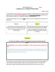 A template is provided that outlines the major parts of a good position paper. Social 30 1 Examples Of Position Paper Paragraphs Political Doc Social Studies 30 1 U2013 Examples For Position Paper Paragraphs Political Potential Course Hero