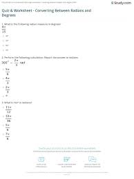 Radians And Degrees Worksheet Nidecmege